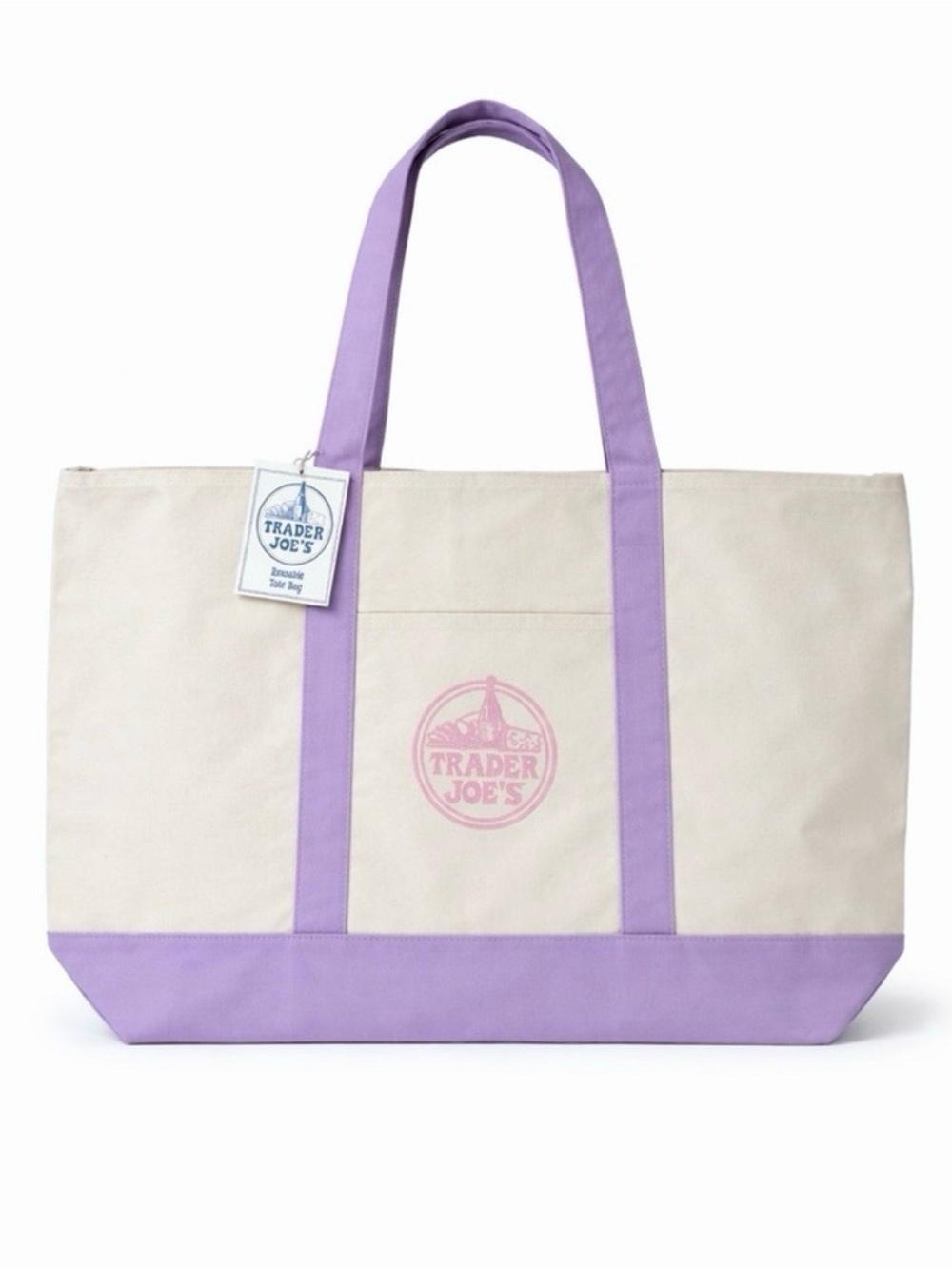 Trader Joe's Lavender Tote Bag